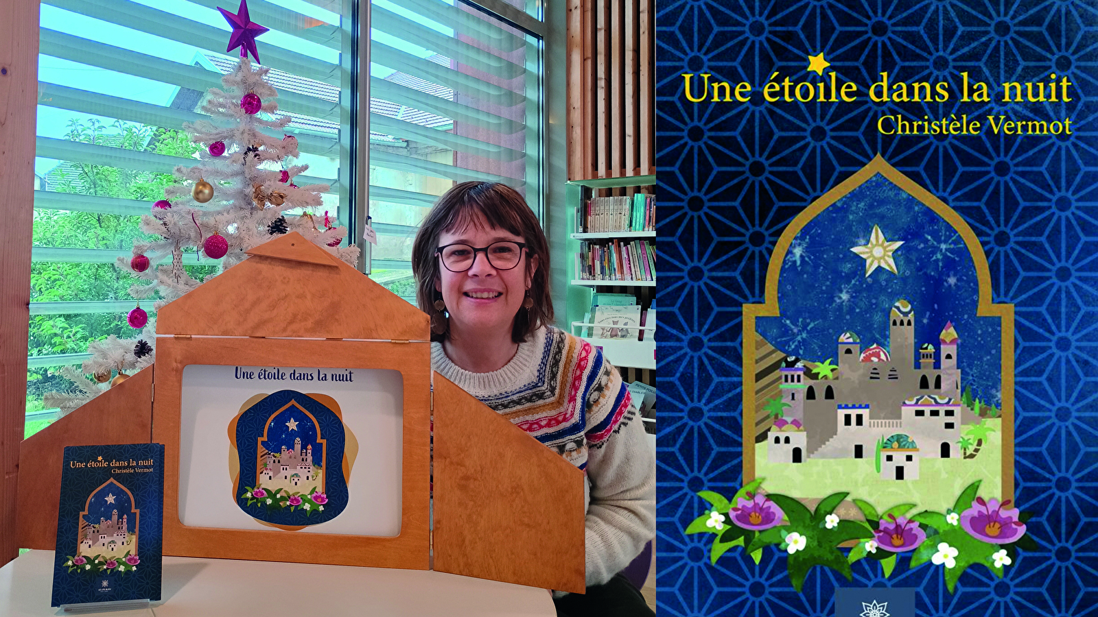 Lecture avec kamishibaï d'un conte de Noël “Une étoile dans la nuit” et dédicace