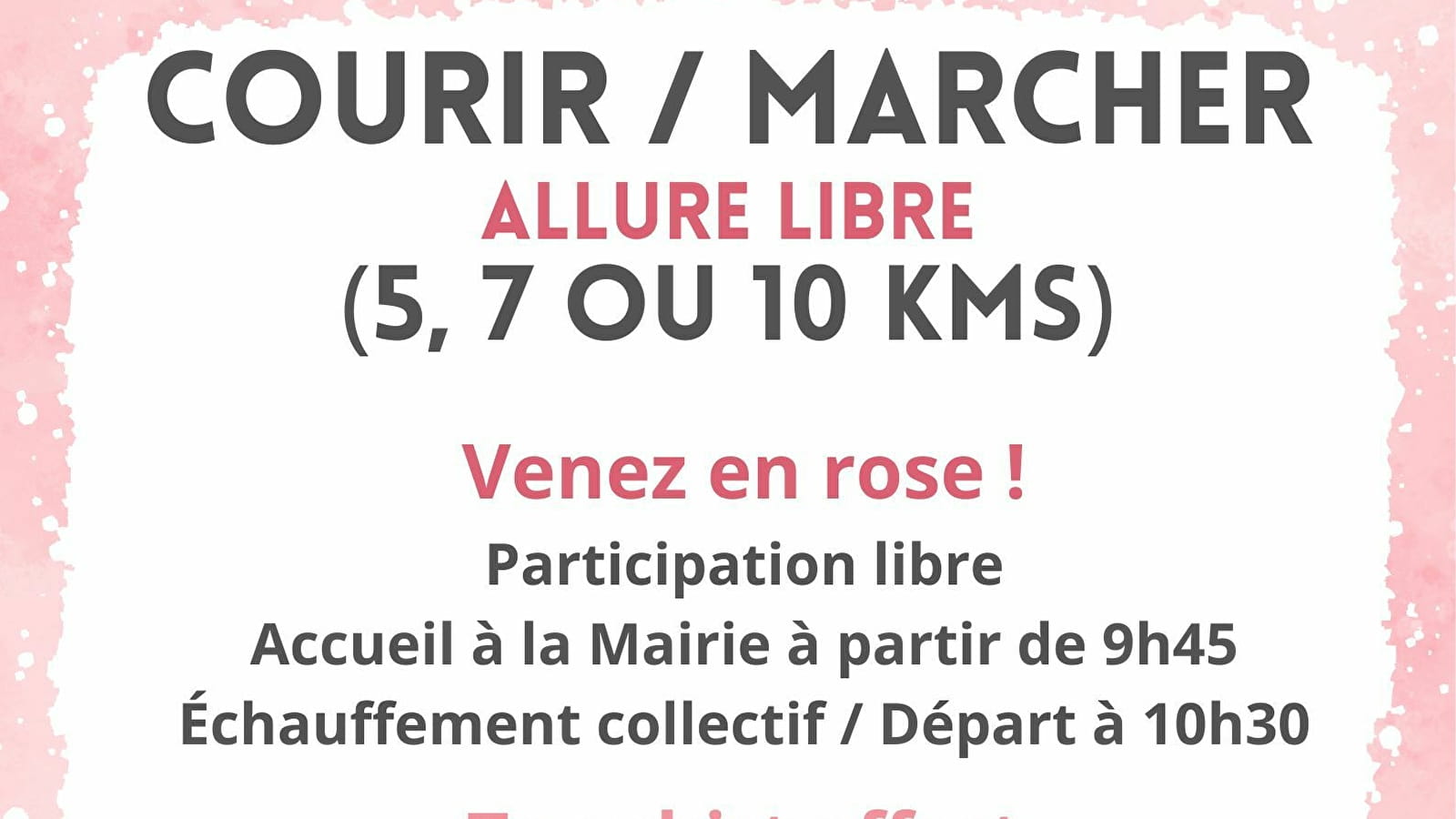 Courir ou Marcher pour Octobre rose