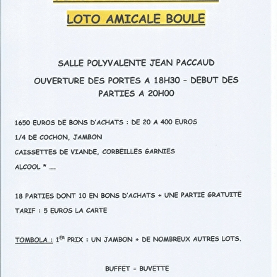 Loto de l'amicale boule