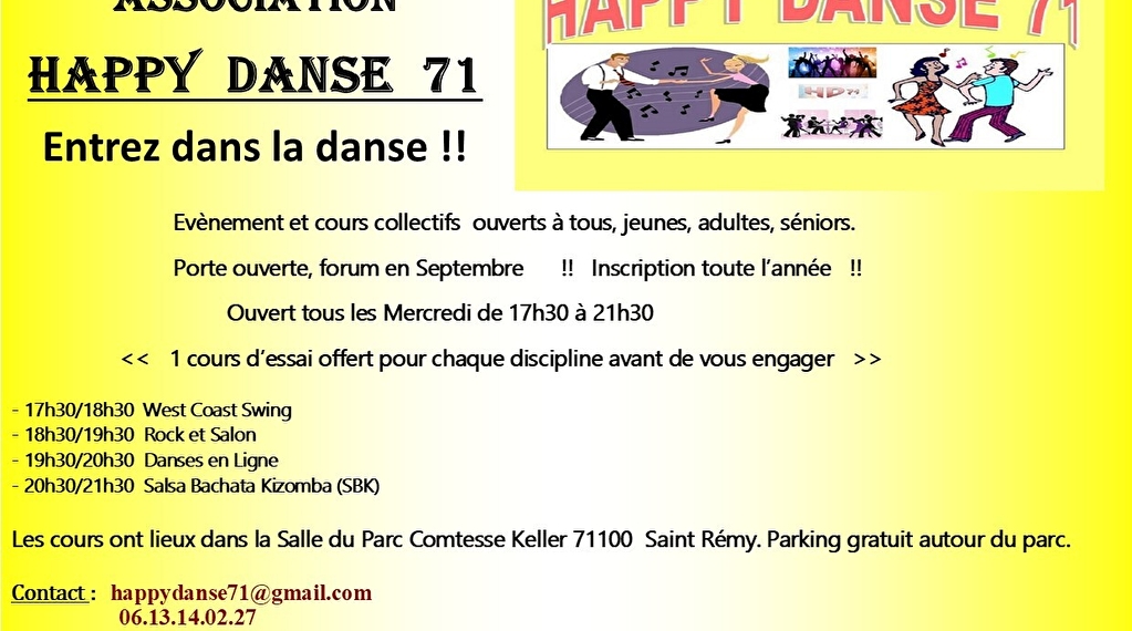 Cours et Stage de Danses Du 11/9/2024 au 17/12/2025