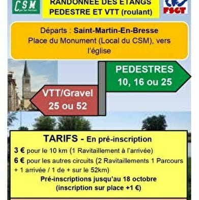 Randonnée des étangs pédestre et VTT