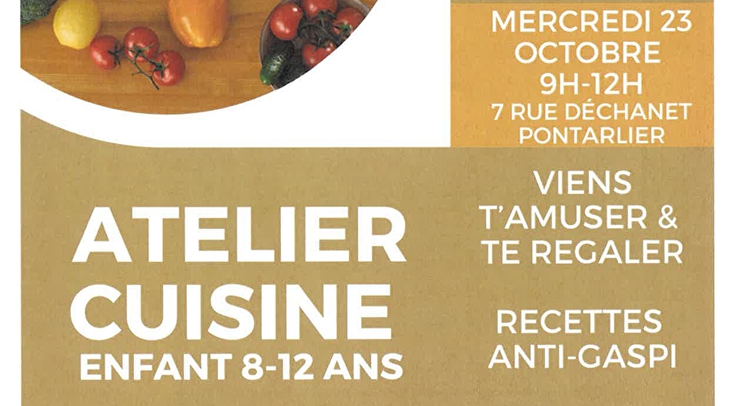 Atelier cuisine enfant - Recette anti-gaspillage Le 21 oct 2024