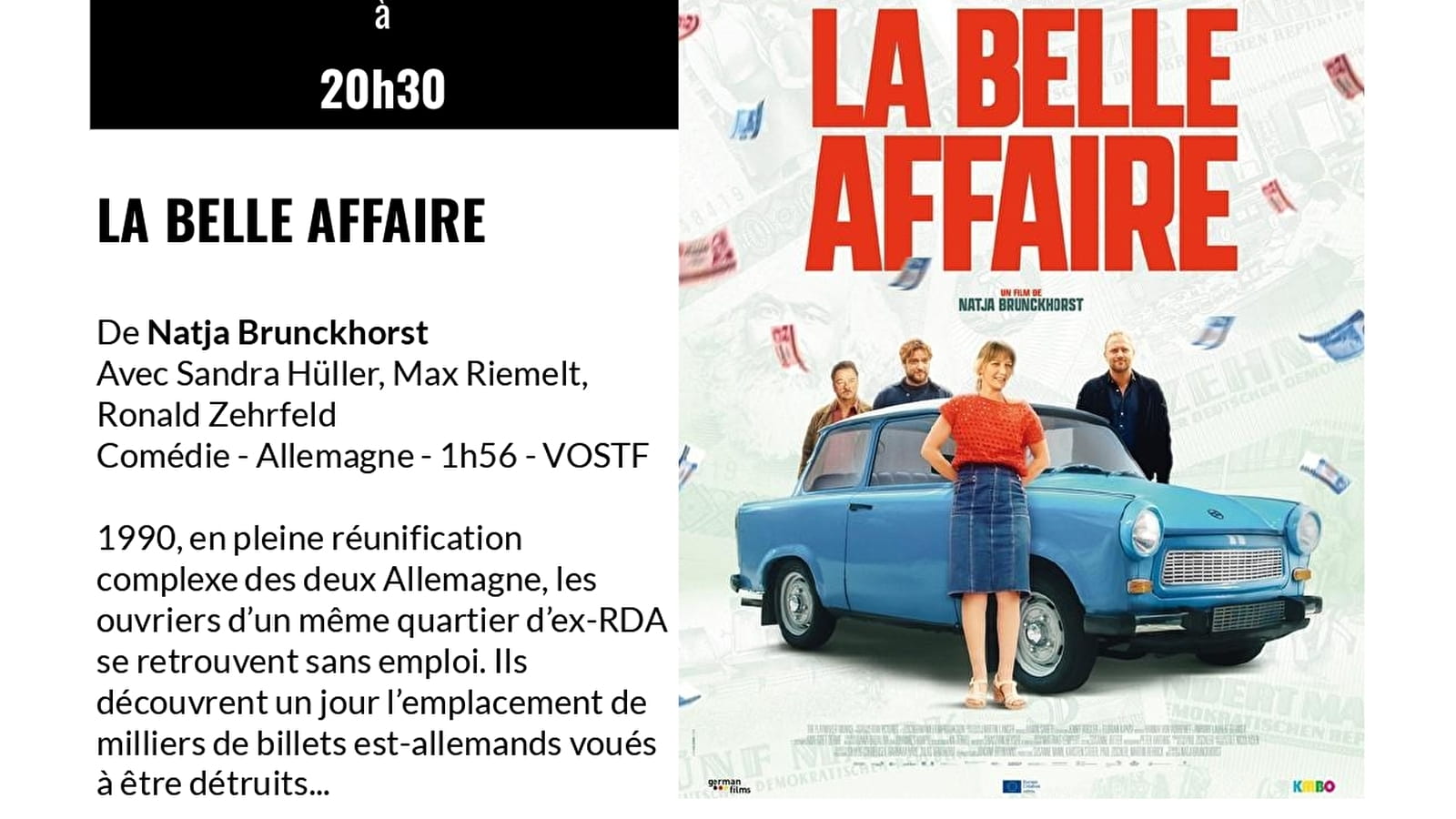 Séance cinéma ' La Belle Affaire'