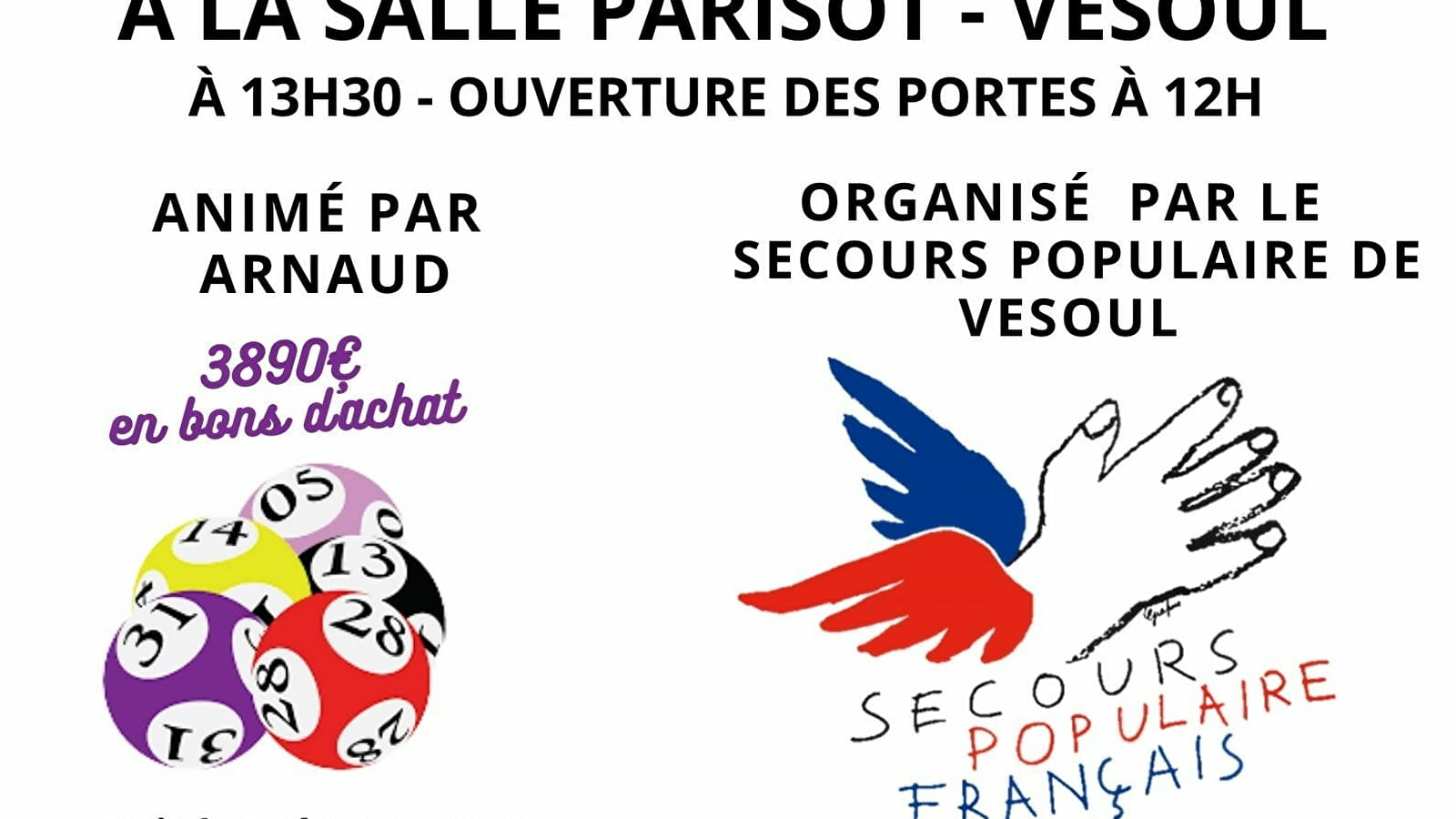 Loto solidaire du Secours populaire français de Haute-Saône