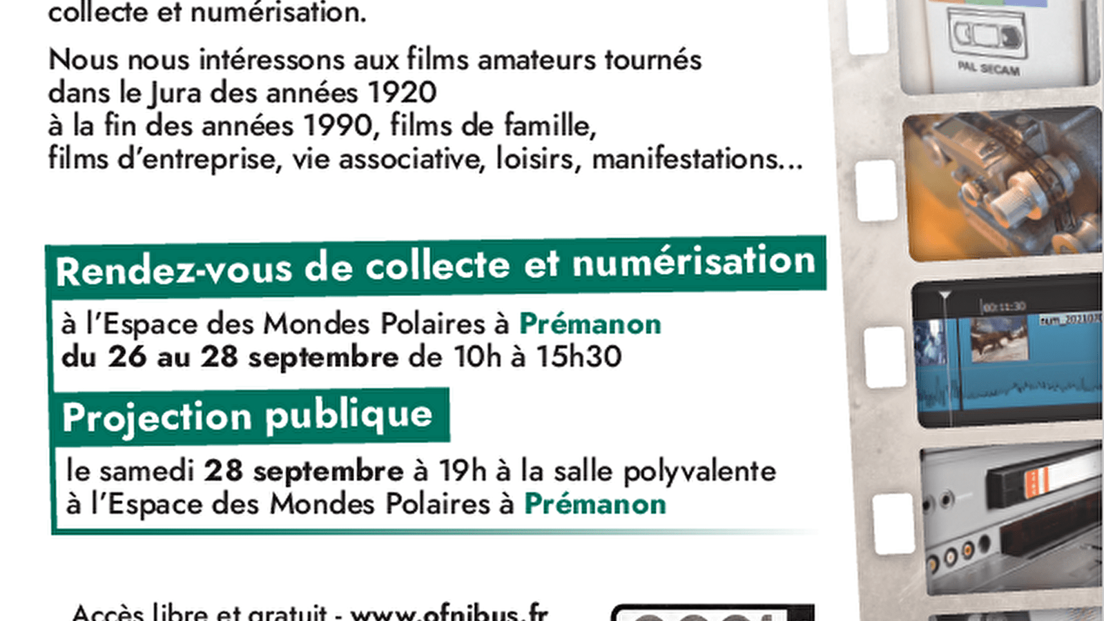 Grande collecte jurassienne des objets filmiques non répertoriés