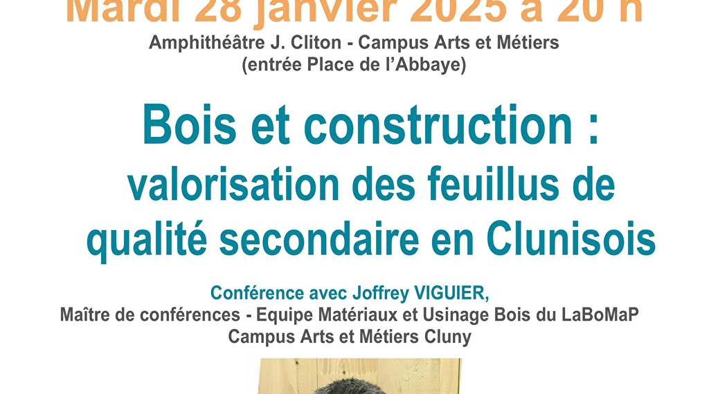 Conférence "Bois et construction : valorisation des feuillus... Le 28 janv 2025