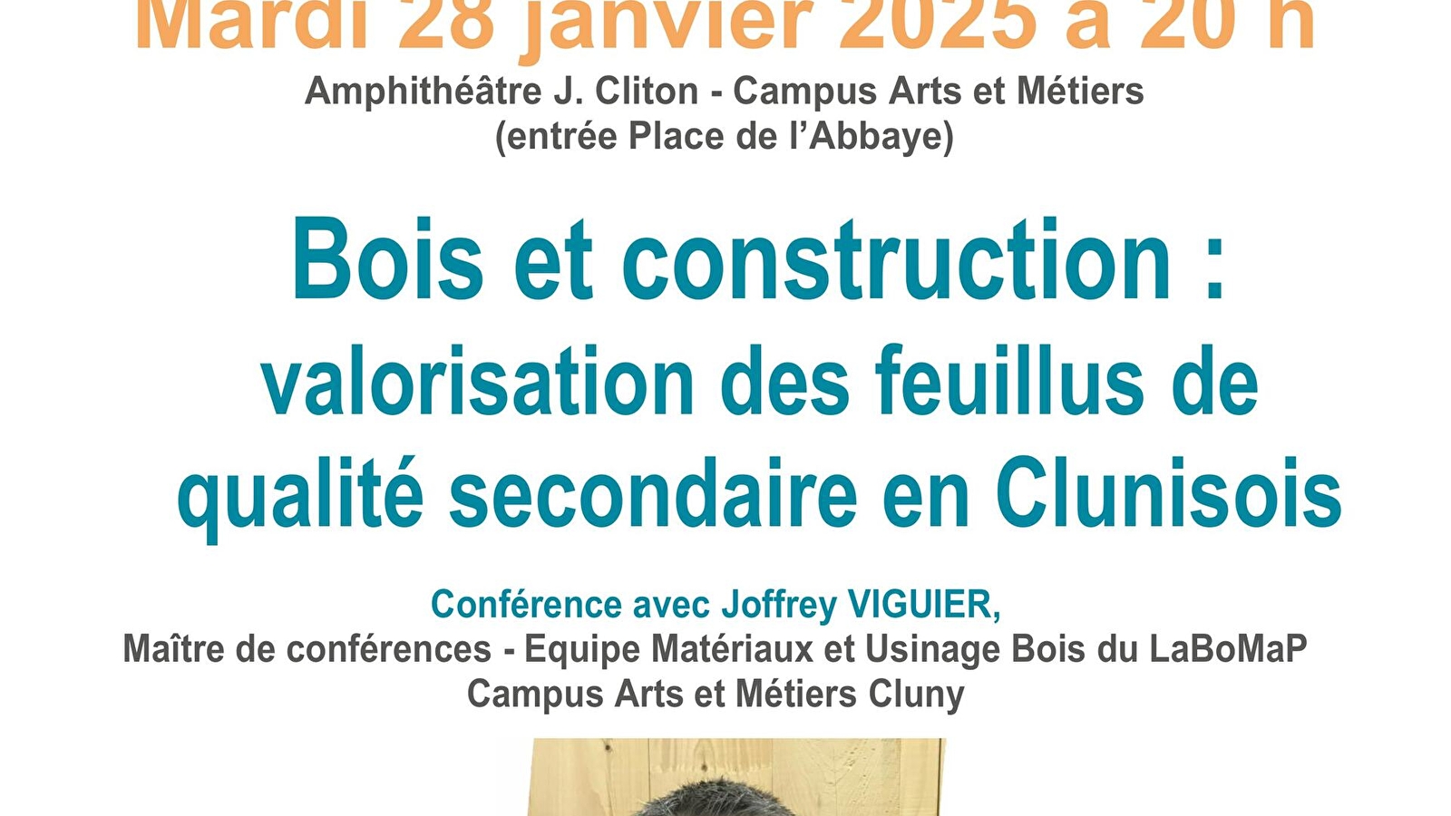 Conférence 'Bois et construction : valorisation des feuillus de qualité secondaire en clunisois '