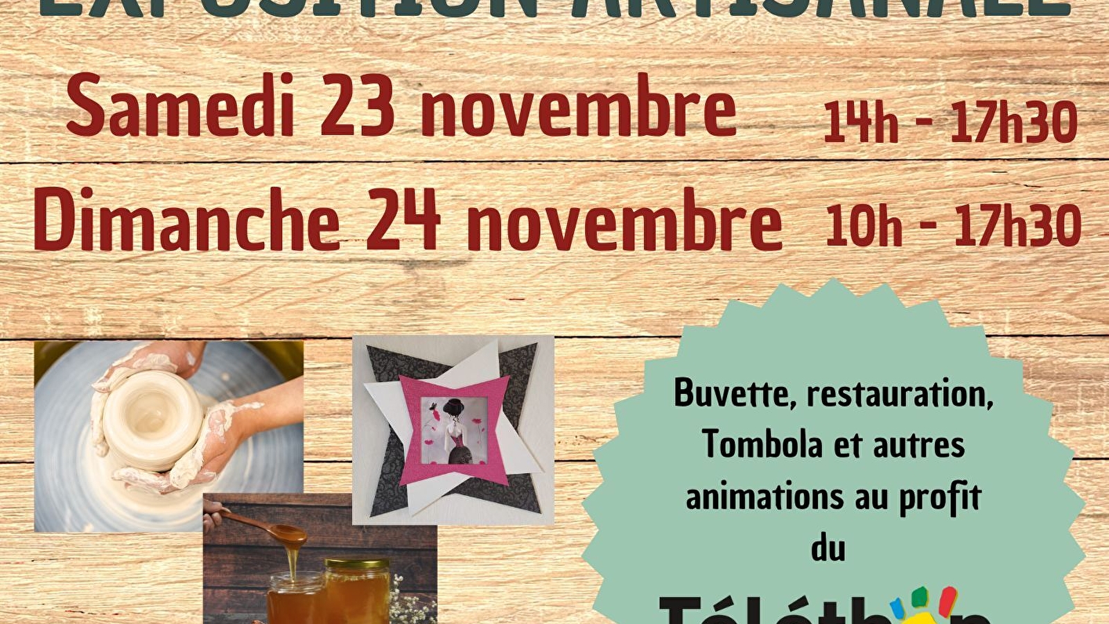 Exposition artisanale - Marché de Noël - animations pour le Téléthon