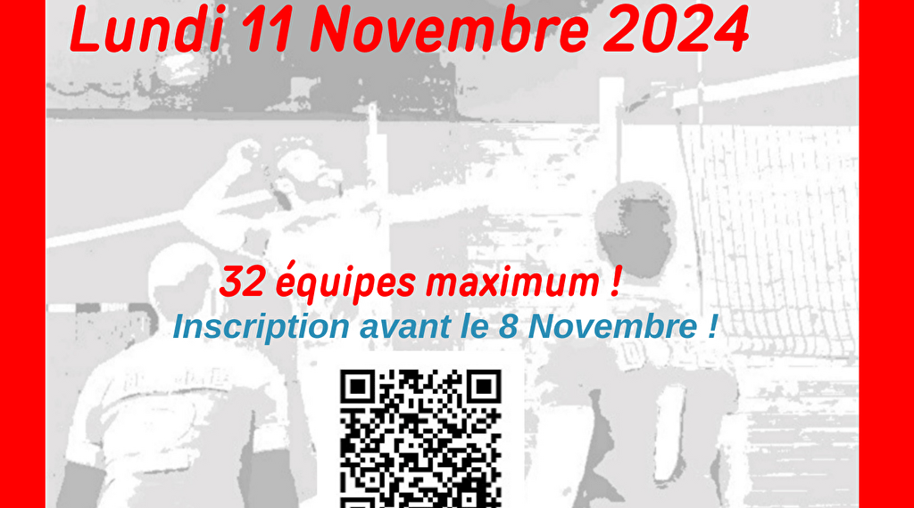 Tournoi de Volley du 11 Nov 2024 Le 11 nov 2024