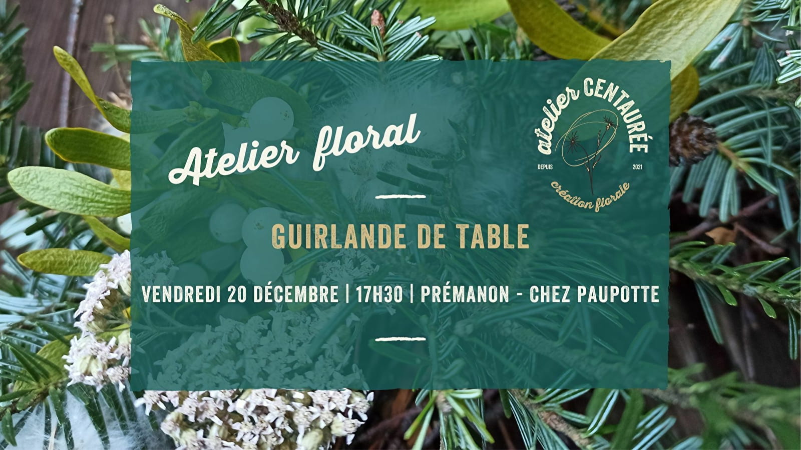 Atelier de création florale 'Guirlande de table de fêtes'