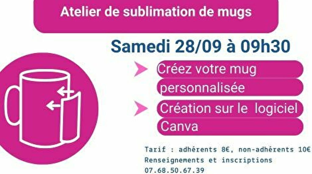 Atelier création de mugs - FabLab Le 28 sept 2024