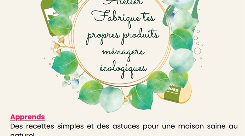 Atelier fabrication de produits ménagers écologiques Le 18 janv 2025