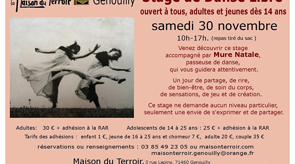 Stage de Danse Libre Le 30 nov 2024