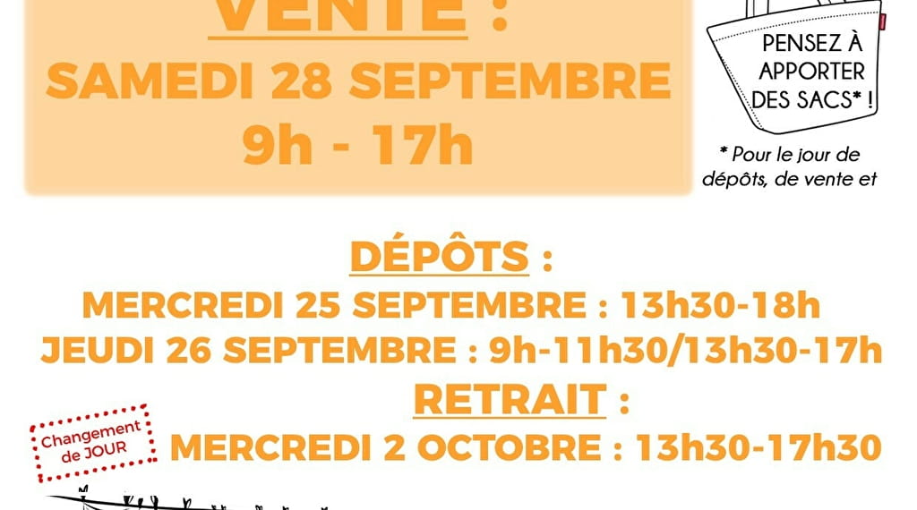 Bourse aux vêtements Automne/Hiver Du 25 sept au 2 oct 2024