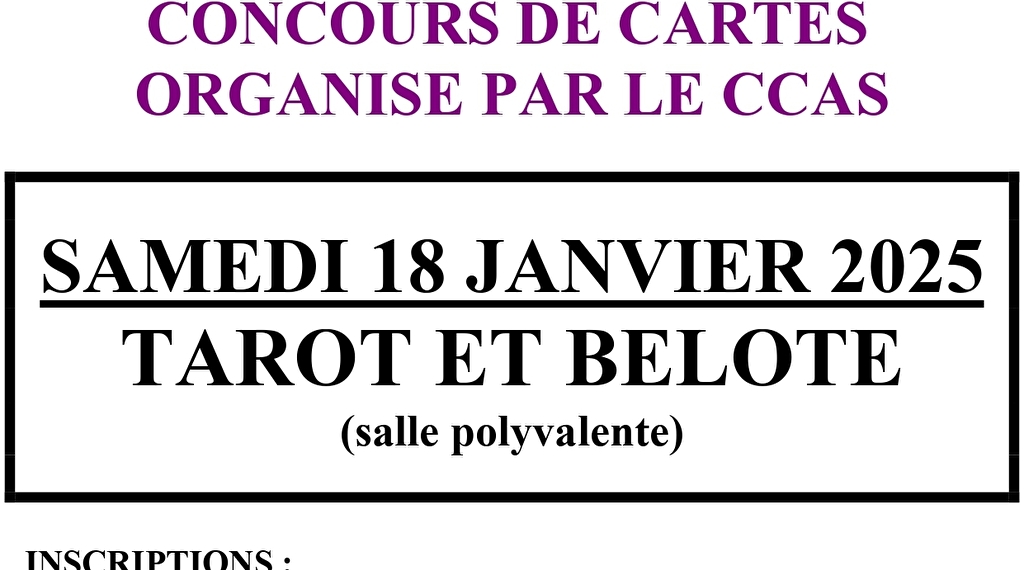 Concours de cartes Le 18 janv 2025