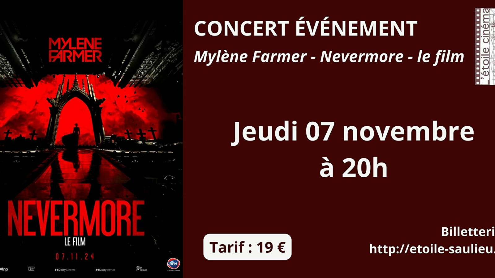 Projection concert Mylène Farmer - Nevermore - le film