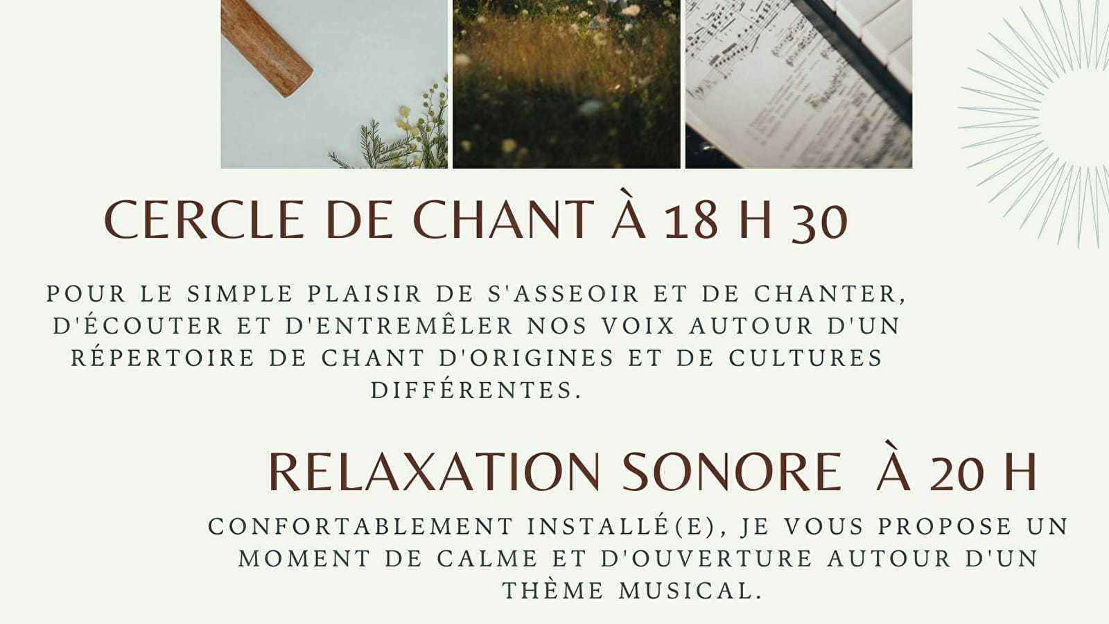 Cercle de chant et Relaxation Sonore