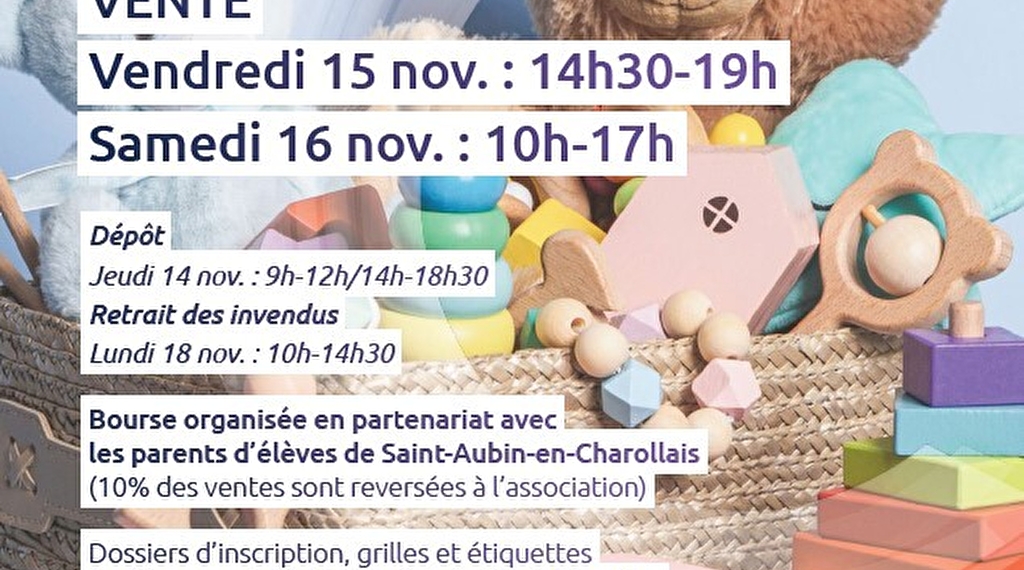 Bourse aux jouets Du 15 au 16 nov 2024